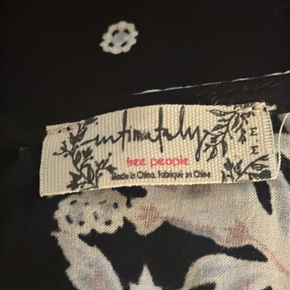 FREE PEOPLE FP Intimately Darjeeling Black Print Sleeveless Slip Dress Size M - Picture 12 of 13